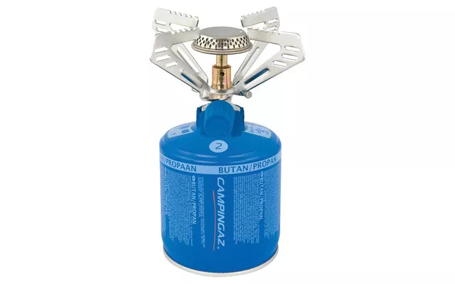 Campingaz Bleuet Micro Plus Campingkocher, Gaskocher 1-Flammig, Für Camping, Festivals, Wanderungen, Silber/Blau
