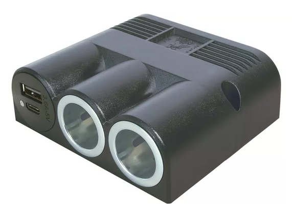 ProCar Aufbau-Dreifachsteckdose mit Power USB-C/A Doppelsteckdose