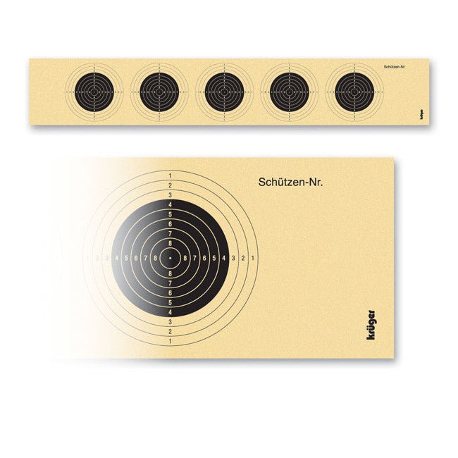 Luftgewehr - Scheibenstreifen mit 5 Scheibenbildern, 1000 Stück unnummeriert - Krüger - Wildnissport