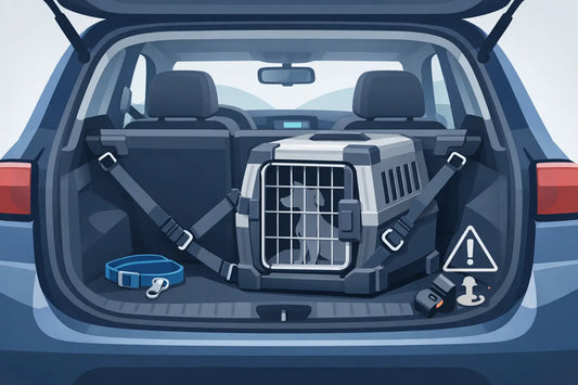 Hundetransportbox sicher im Auto befestigen