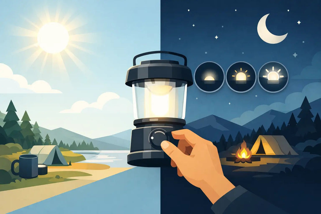 Bei der Campinglampe die richtige Helligkeit wählen - Wildnissport
