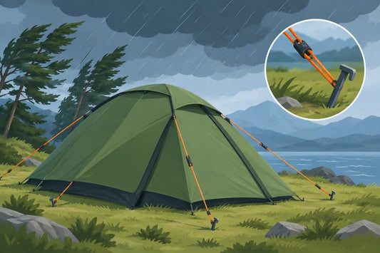 Campingzelt sturmsicher richtig abspannen - Wildnissport
