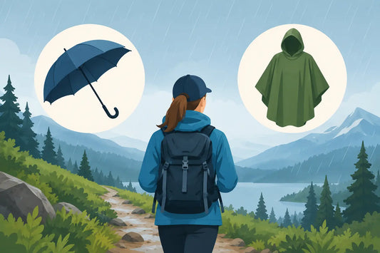 Regenschirm oder Poncho beim Wandern wählen?