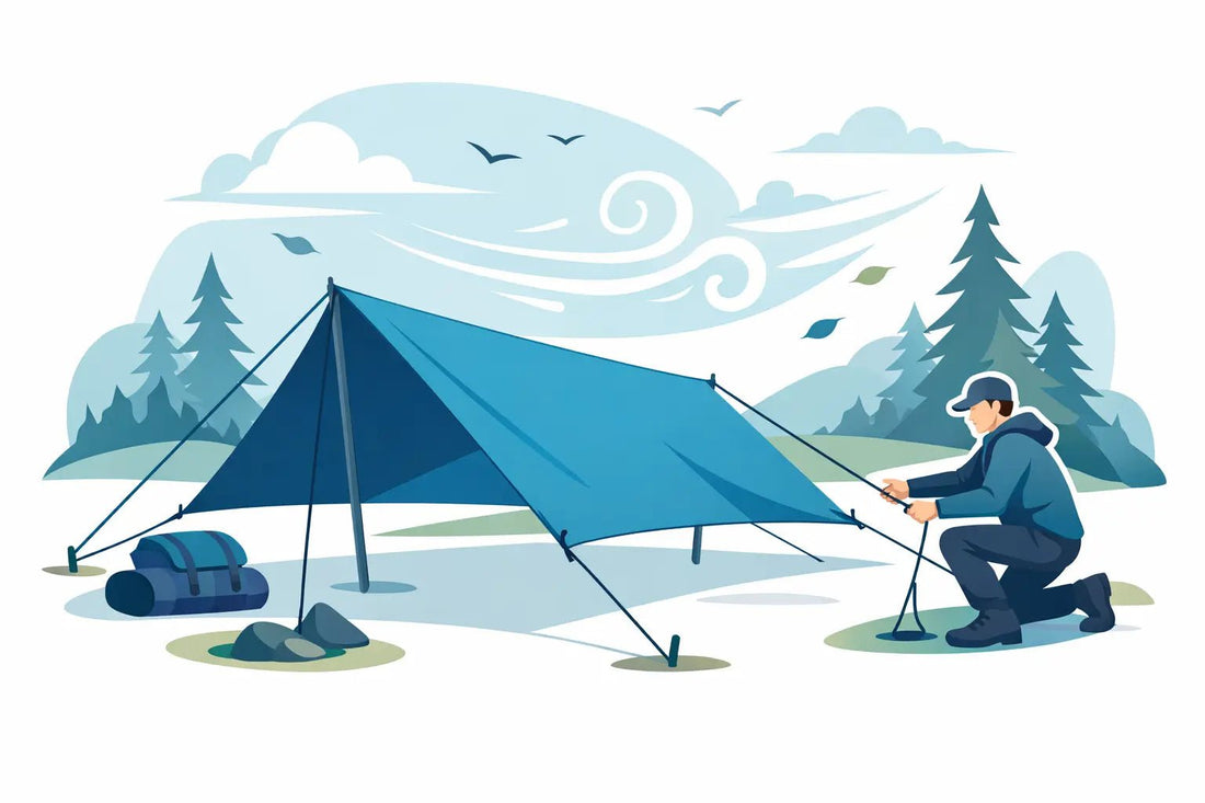 Tarp bei Wind aufbauen und sicher abspannen - Wildnissport