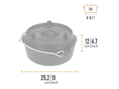 Feuertopf Dutch Oven FT 3 1,6 L planer Boden