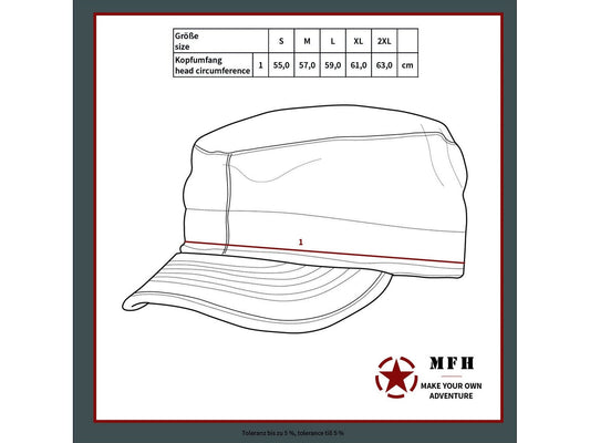 Mütze US BDU Feldmütze, Rip Stop Schwarz/Black - S