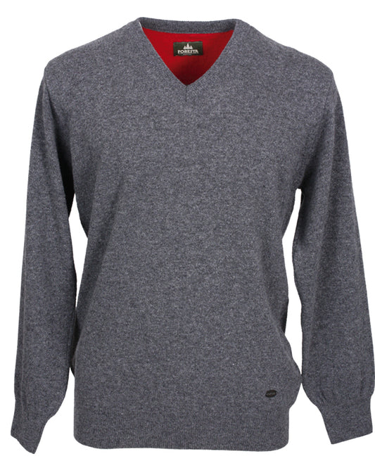 Albert V-Pullover grau - 50 Wollpullover
