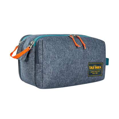 Tatonka Kulturbeutel Cosmetic Double Zip Pouch (6L) - Große Waschtasche mit doppelter Reißverschlussöffnung und Mehreren Fächern - 17 x 27 x 13 cm (Navy)