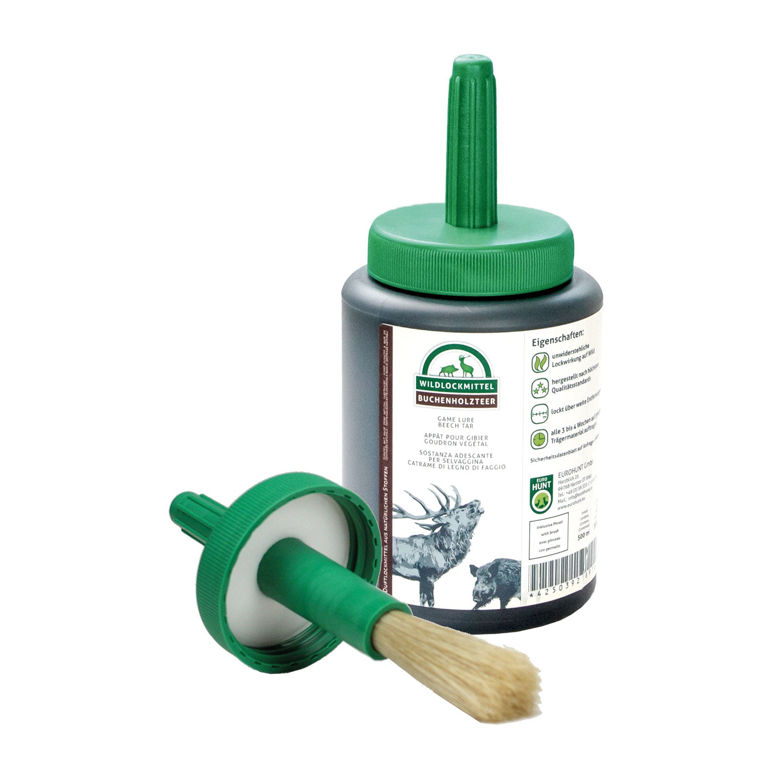 Buchenholzteer 500 ml mit Pinsel Lockmittel - Eurohunt - Wildnissport