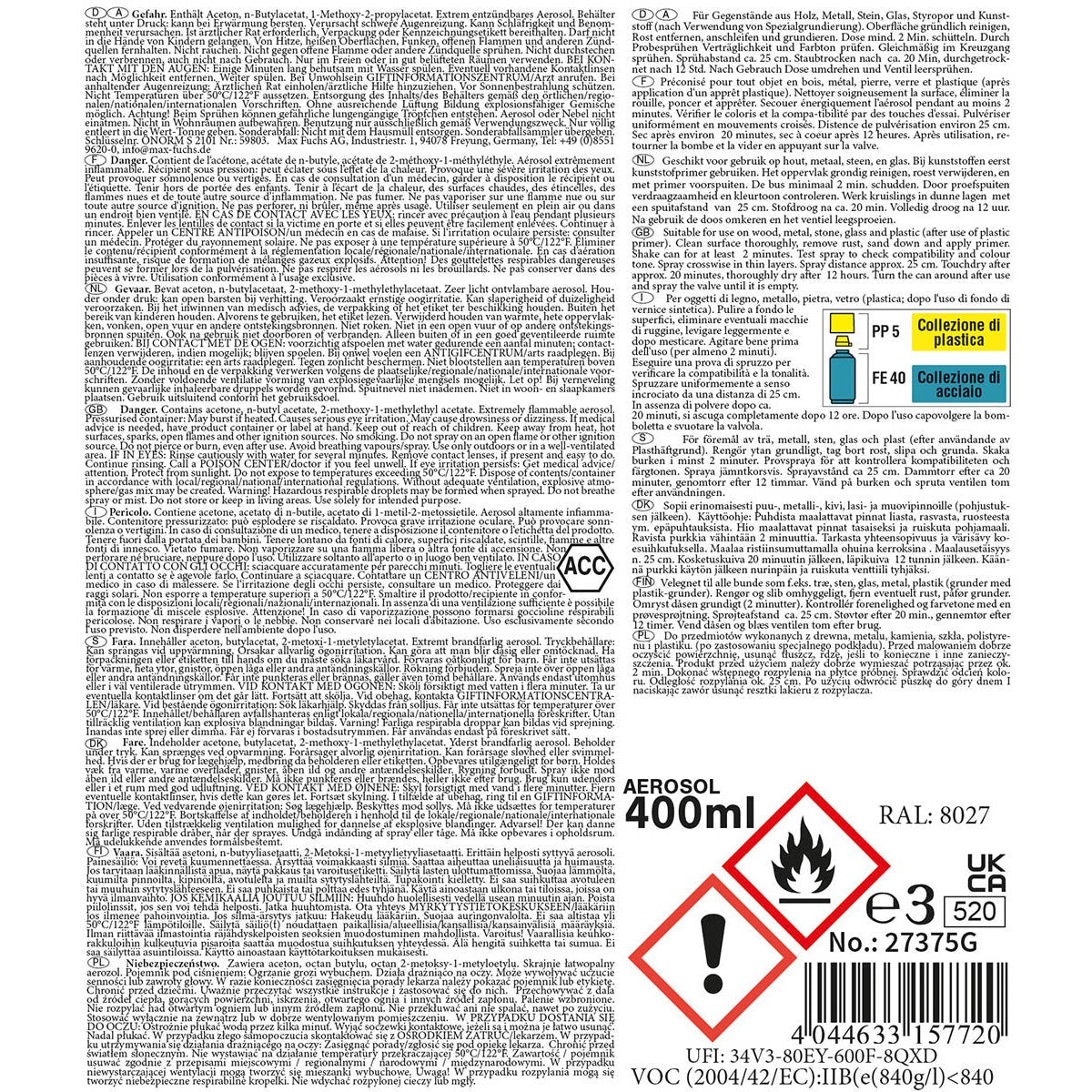 Farbspray Army 400ml braun matt - MFH - Wildnissport