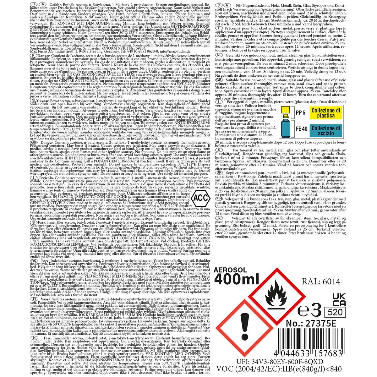 Farbspray Army 400ml Olive Grün matt - MFH - Wildnissport