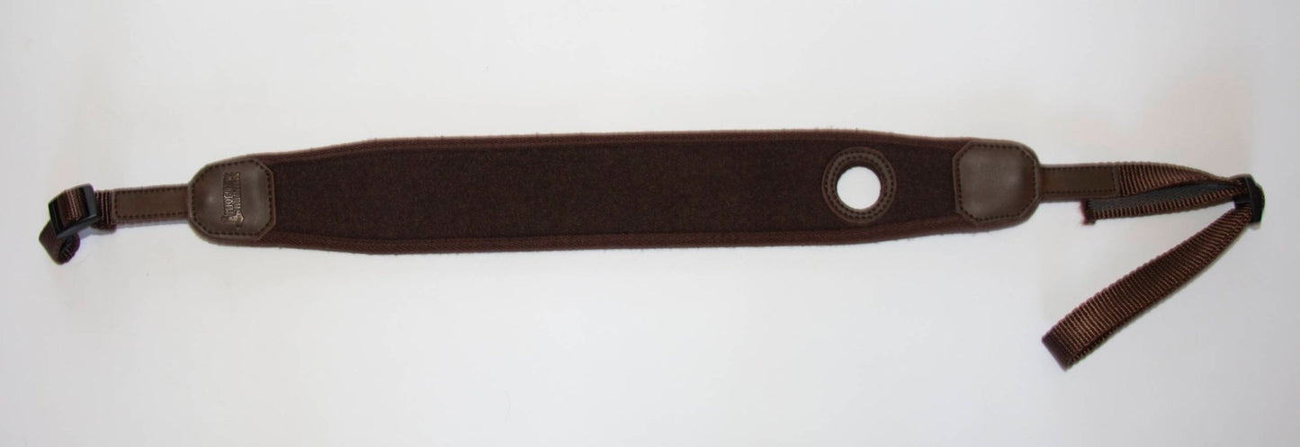 Gewehrriemen Loden mit Daumenloch und Neopren Dark Brown - Mjoelner Hunting - Wildnissport