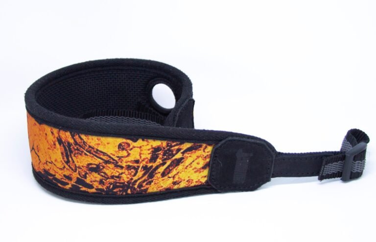 Gewehrriemen mit Daumenloch und Neopren, Orange Camo - Mjoelner Hunting - Wildnissport
