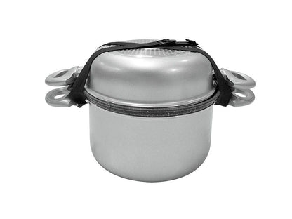Gimex Camping Kochtopfset 9 - tlg. 22cm Alu Silver Line - Gimex - Wildnissport