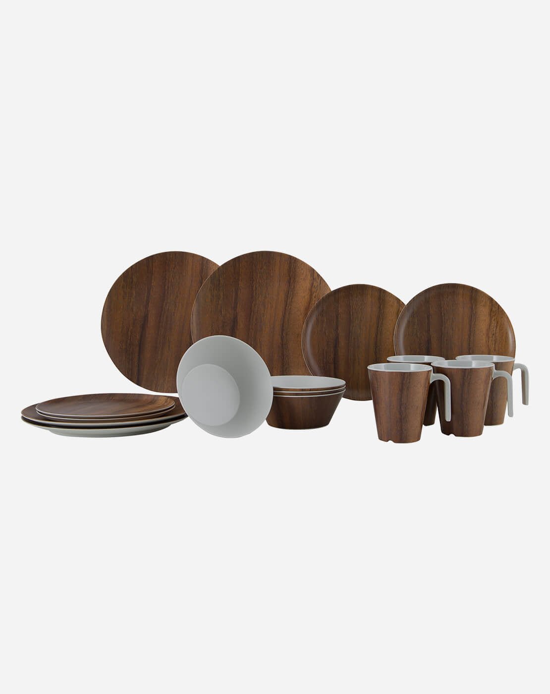 Gimex Melamin-Geschirr-Set Holzdekor 16-tlg. - Gimex - Wildnissport