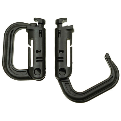 Karabiner Kunststoff Molle schwarz, 2 Stück - MFH - Wildnissport