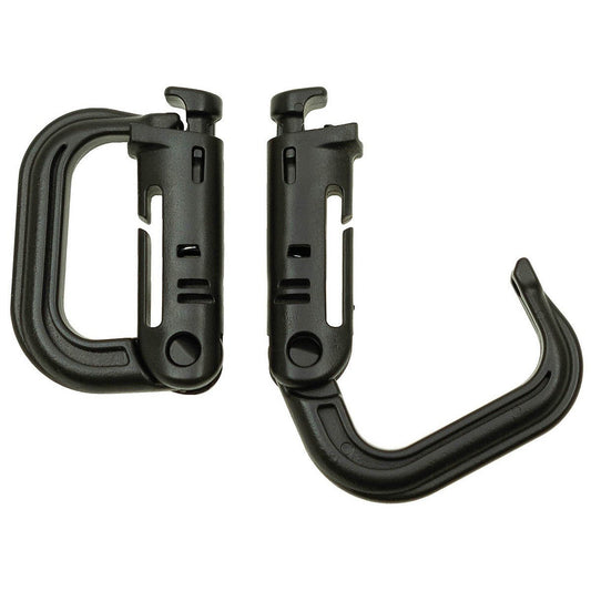 Karabiner Kunststoff Molle schwarz, 2 Stück - MFH - Wildnissport