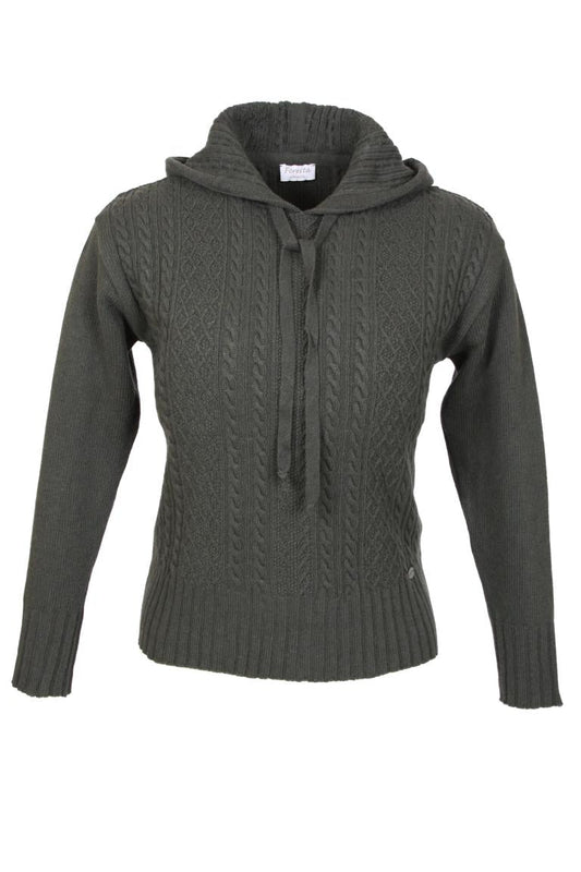 Lea Damenhoodie mit Zopfmuster Pullover 38 - Foresta - Wildnissport