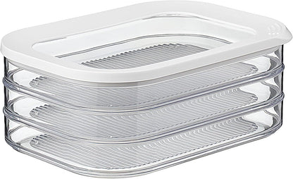 Mepal Aufschnittbox für Kühlschrank mit 3 Lagen - 3 x 550 ml - Weiß - Mepal - Wildnissport