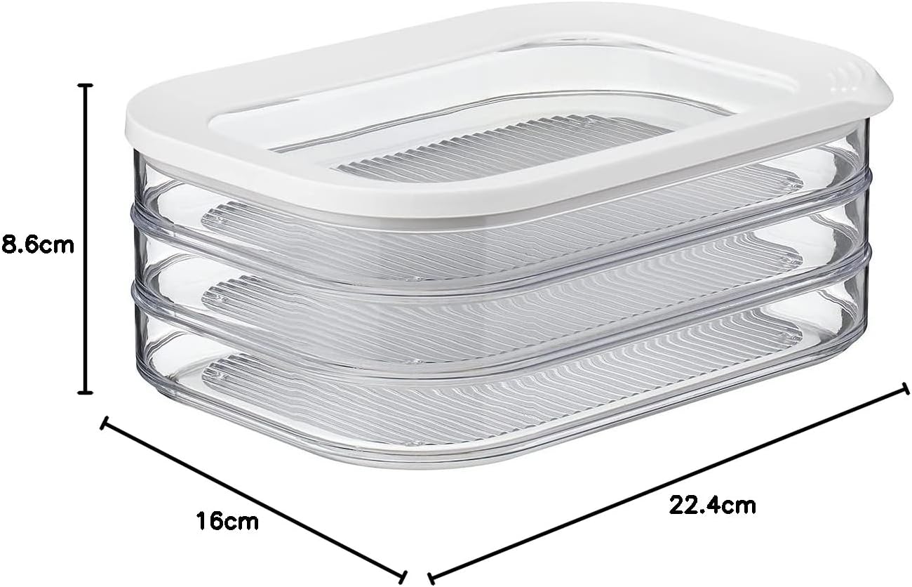 Mepal Aufschnittbox für Kühlschrank mit 3 Lagen - 3 x 550 ml - Weiß - Mepal - Wildnissport