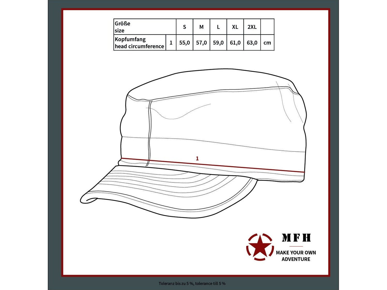 Mütze US BDU Feldmütze, Rip Stop Schwarz/Black - S - MFH - Wildnissport