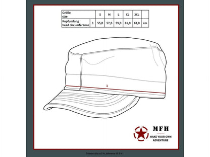 Mütze US BDU Feldmütze, Rip Stop Schwarz/Black - S - MFH - Wildnissport