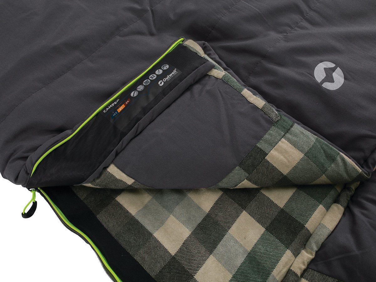 Outwell Camper Schlafsack, grau, Einheitsgröße rechts - Outwell - Wildnissport