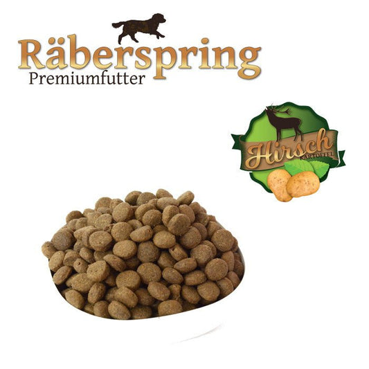 Premiumfutter portofrei Hundefutter Hirsch 14kg - getreidefrei - Räerspring Hundefutter - Wildnissport