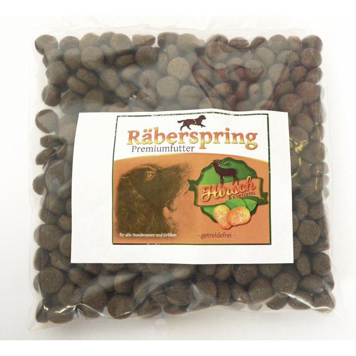Premiumfutter portofrei Hundefutter Hirsch 14kg - getreidefrei - Räerspring Hundefutter - Wildnissport