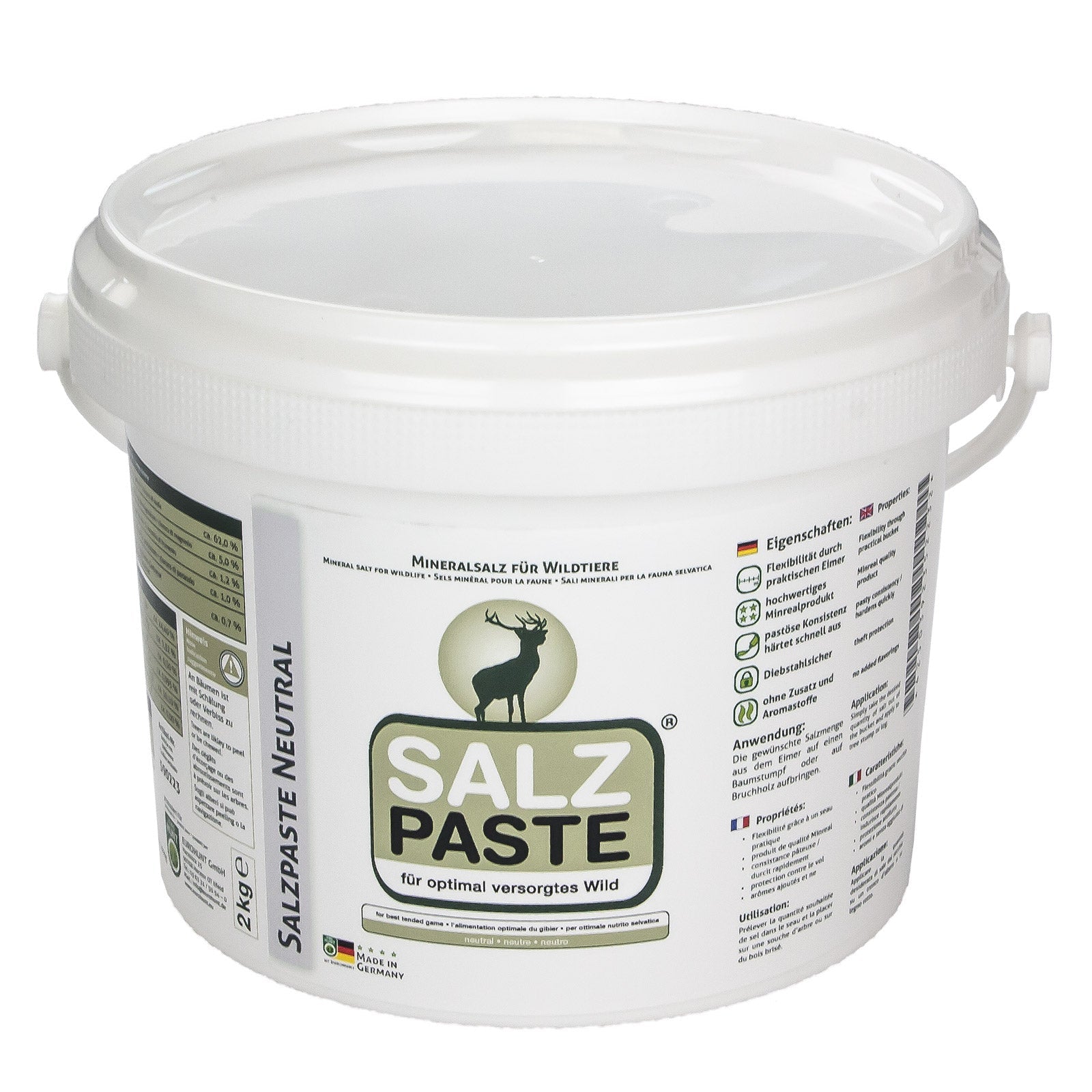 Salzpaste 2 kg Eimer - neutral - Lockmittel - Eurohunt - Wildnissport