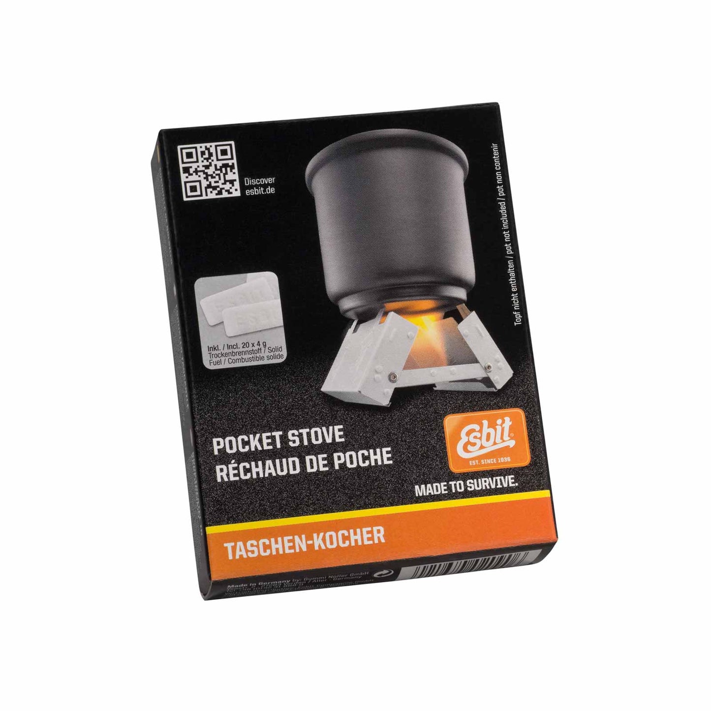 Taschenkocher klein mit Trockenbrennstoff 20x4g - Esbit - Wildnissport