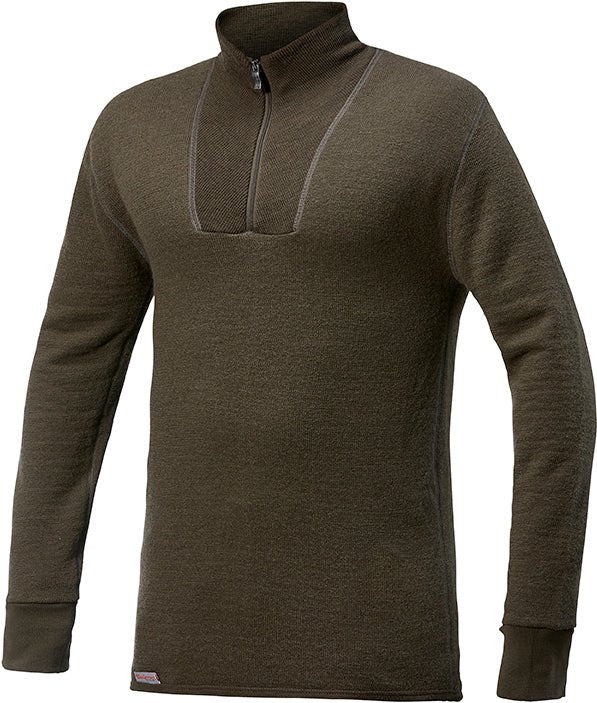 Unterhemd Zip Turtleneck 200 / POLO Pine Green - S - Woolpower - Wildnissport