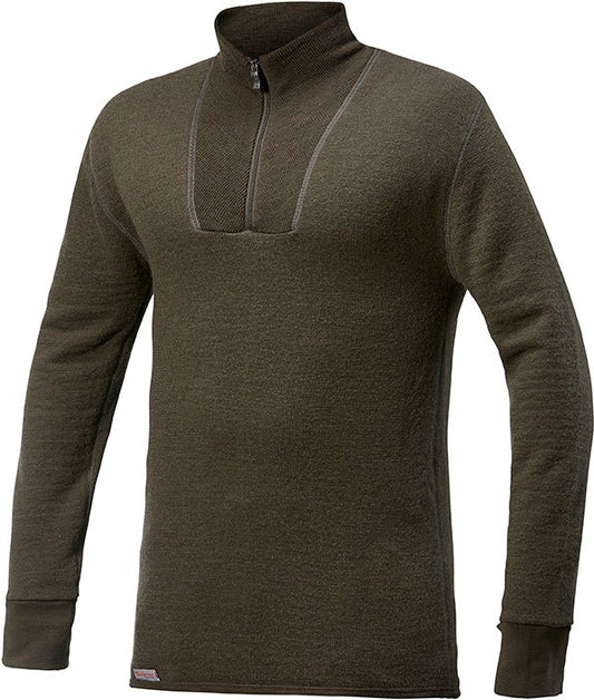 Unterhemd Zip Turtleneck 200 / POLO Pine Green - S - Woolpower - Wildnissport