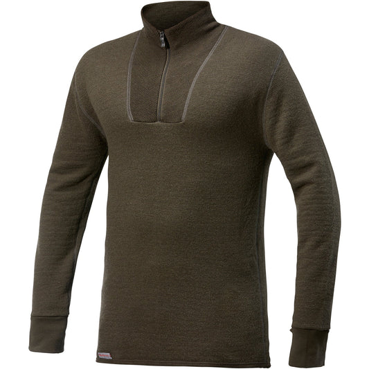 Unterhemd Zip Turtleneck 400 g/qm Unisex Pine Green M - Woolpower - Wildnissport