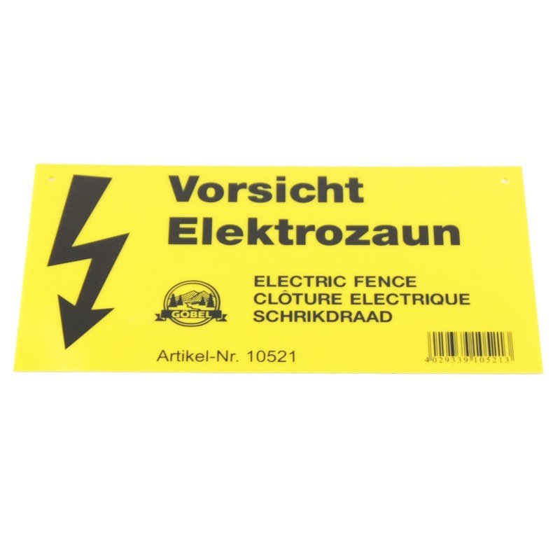 Warnschild Elektrozaun - Göbel - Wildnissport