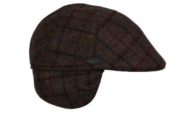 Tweedcap mit Ohrenwärmern 58 Grün/Braun kariert